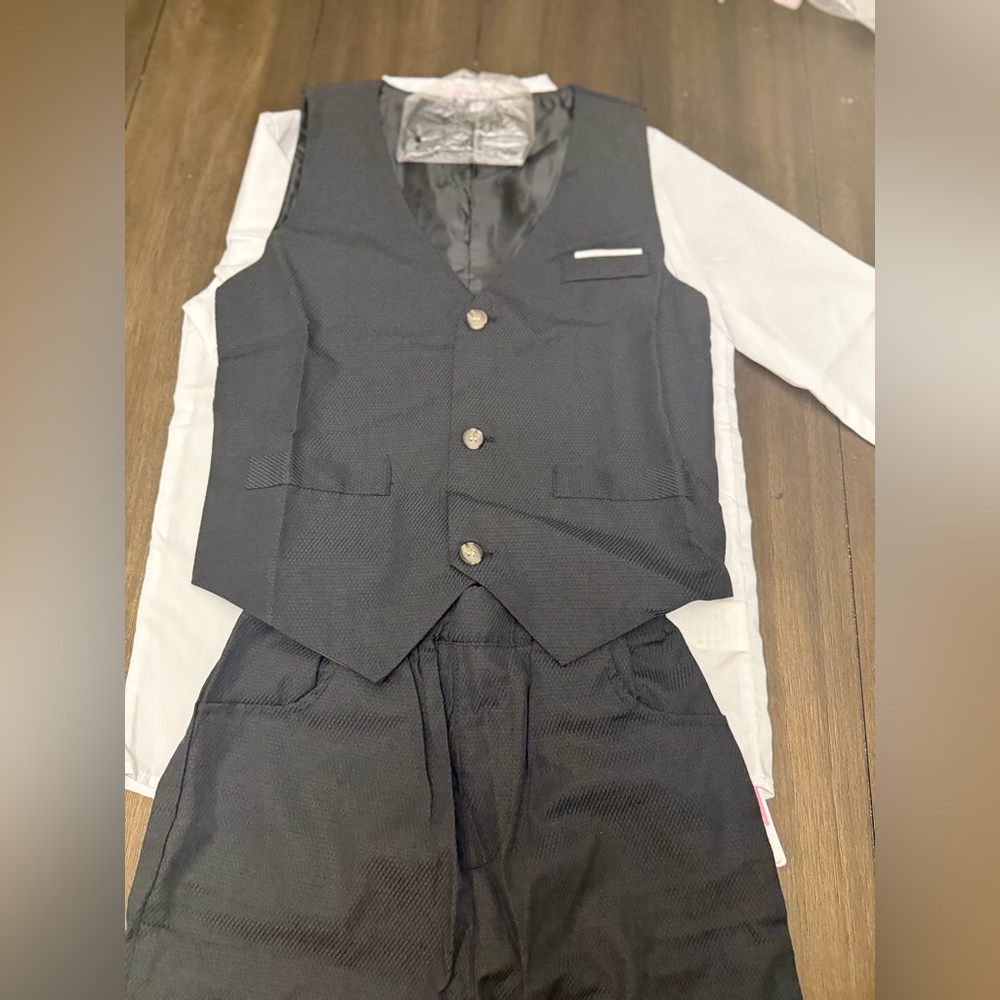 Kids Black Vest and Pants Set